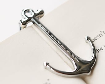 Personalised Engraved Book Anchor, Page Saver - Bookmark Gift - Bookworm Gifts - Reading Presents - Bookmark Accessories