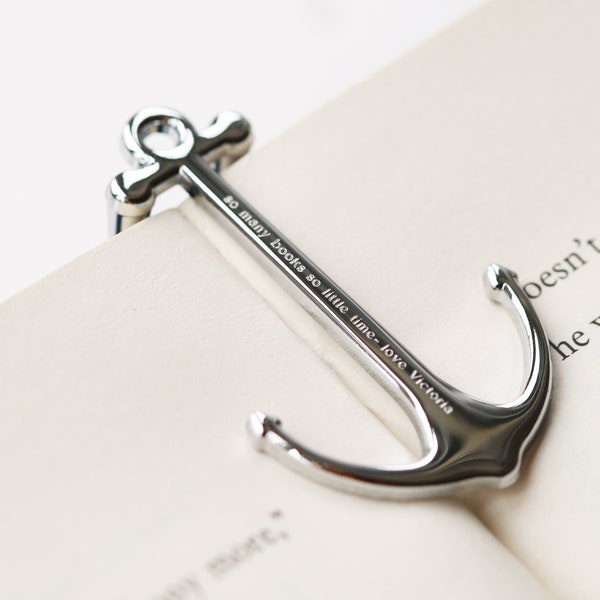 Personalised Engraved Book Anchor, Page Saver - Bookmark Gift - Bookworm Gifts - Reading Presents - Bookmark Accessories