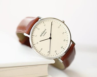 Own Handwriting Personalised Men's Watch With Walnut Strap, Christmas, Anniversary, Birthday Gifts for Him