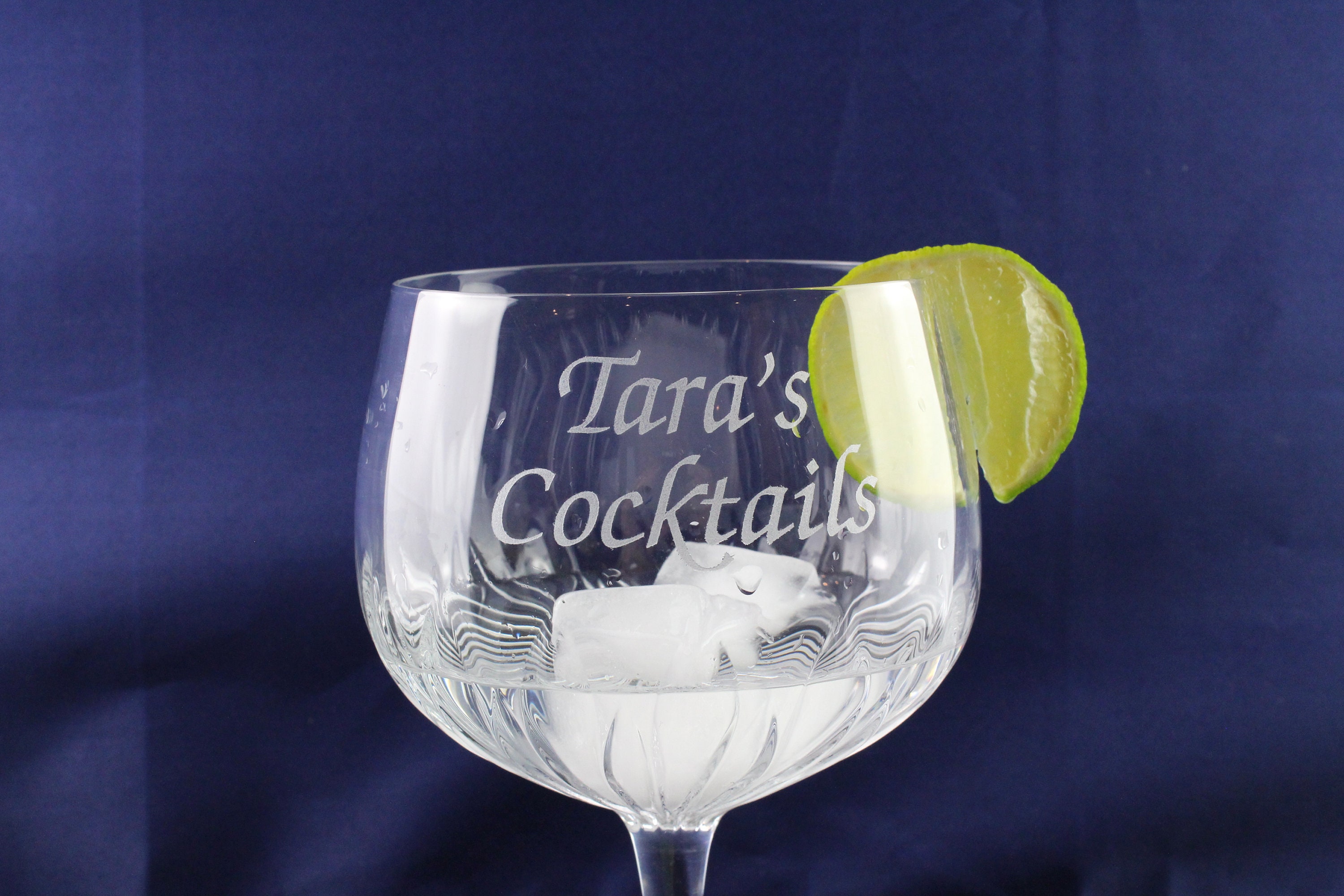 Large Personalised Crystal Cut Gin Glass Engraved Gin Balloon Etsy