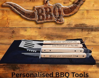 Personalised BBQ Tool Set: Engraved Grill Tools