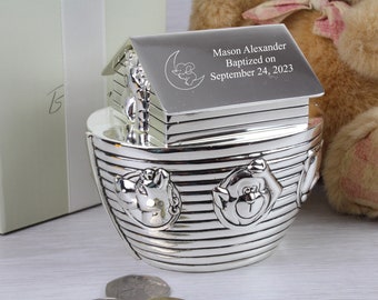Personalied Money Box Christening Baptism Baby's First Birthday Gift for Baby Shower