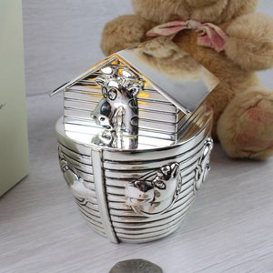 Noah's Ark Money Box Christening Baptism Gift Ideas New Born Baby 1st Birthday Personalised Engraved Gifts image 6