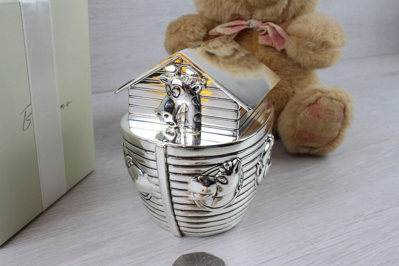 Noah's Ark Money Box Christening Baptism Gift Ideas New Born Baby 1st Birthday Personalised Engraved Gifts image 6