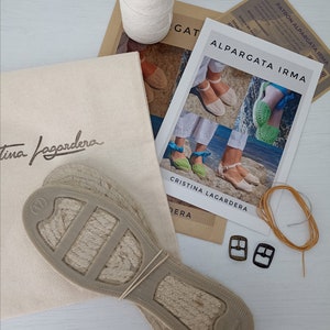 Zestaw wzorów espadryli IRMA®/Zestaw espadryli DIY z jutowymi podeszwami. W języku hiszpańskim
