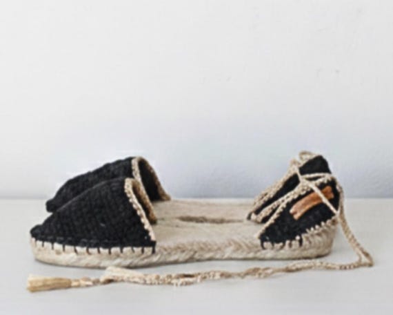 Alpargatas TABARCA®MUJER/Calzado de mujer para primavera-verano/Alpargatas de ganchillo de lino hechas a mano/Suela Personalizable.