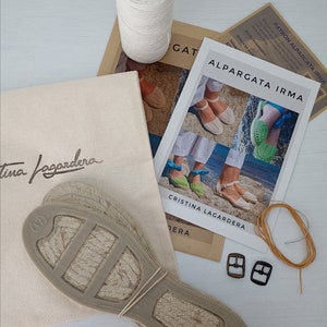 Zestaw wzorów do espadryli IRMA® / Zestaw espadryli DIY z jutową podeszwą. W języku angielskim