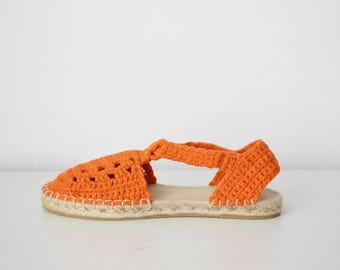 Creta® Espadrilles / Women's or Girls' Footwear for Spring-Summer / Handmade Crochet Cotton Espadrilles / Customizable Sole.