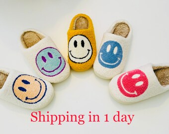 Smiley face slippers etsy Clearance