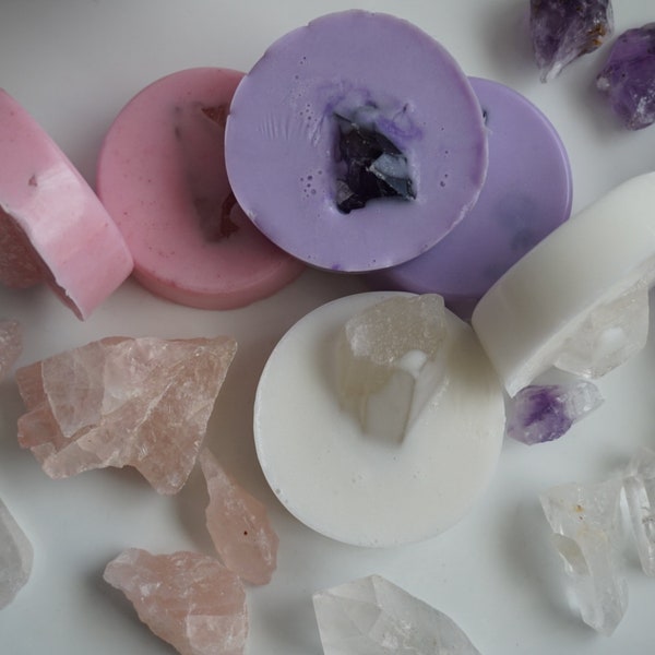 Set of 3 Goats Milk Healing Crystal Soaps