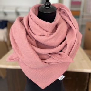 Muslin cloth, triangular scarf, neckerchief for women, girls, men, boys, double-layered or single-layered for children and adults, various sizes