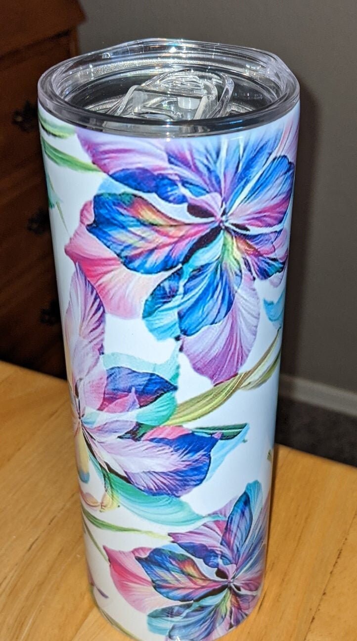 Bright, Vibrant Flower Tumbler 20 Oz Etsy