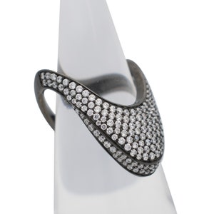 925 Sterling Silver Ring, Metallic Black Ring, Black Ring, CZ Gemstones, Jet Black Ring, Sterling Silver Black Ring, Unique CZ Stone Ring