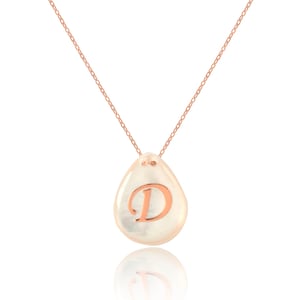 925 Sterling Silver Necklace, Initial Letter, Pearl Necklace, Initial Necklace, June Birthstone, Bridesmaid Gift, Unique Gift, Letter, Gift