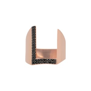 925 Sterling Silver Ring, Letter F, Initial Ring, Size O 1/2, Birthday Ring, Name Ring, Letter Ring, Rose Gold Ring, Custom Initial Ring
