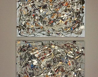 Celebration!  Diptych  2- 12x12 ready to hang wall art