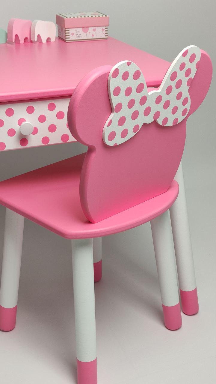Wooden Kids Table and Chair Set, Handmade Kids Table, Gift for Children, Playroom Furniture, Kids Table and Chairs Set, Kids Stool and Chair