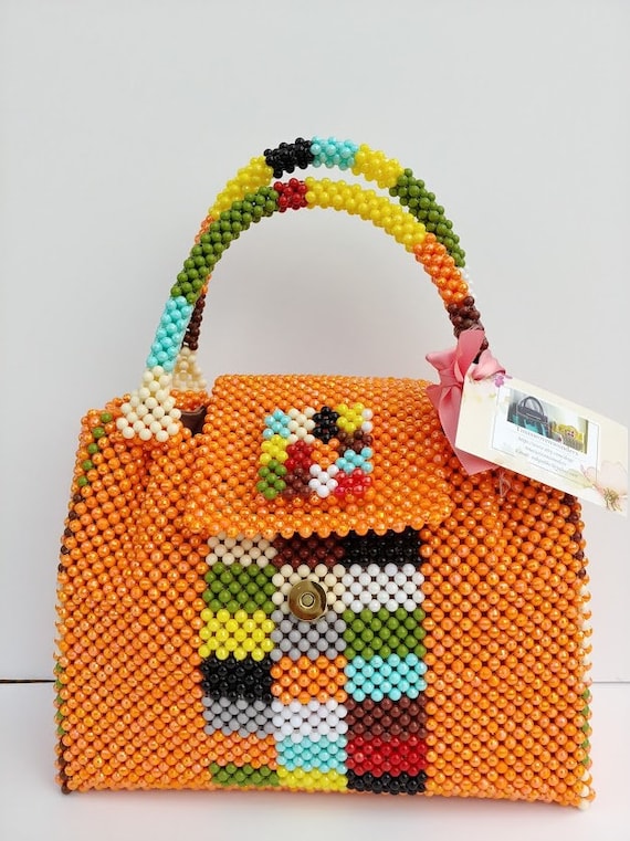 Women bead bag A beaded handbag and a carrier .acrylic | Etsy