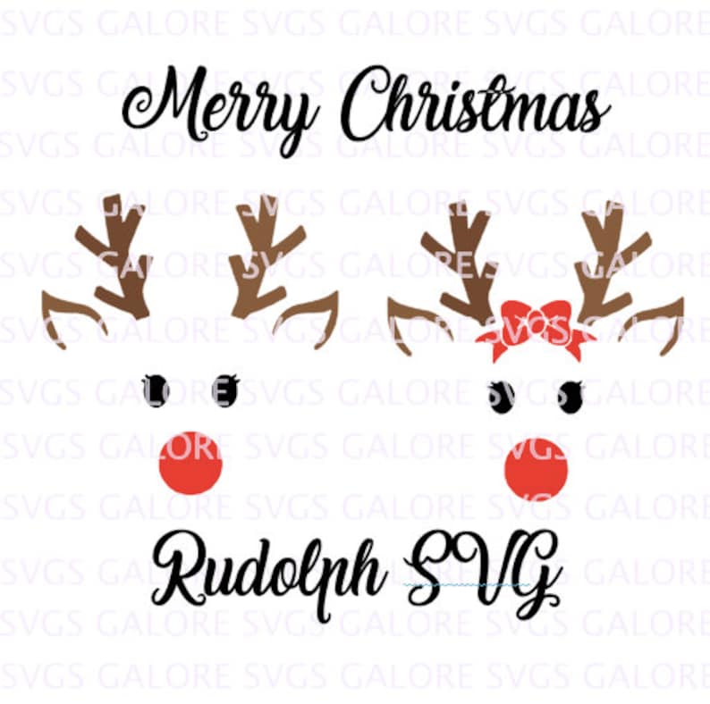 Rudolph the red nose reindeer svg file female Rudolph silhouette Cric...