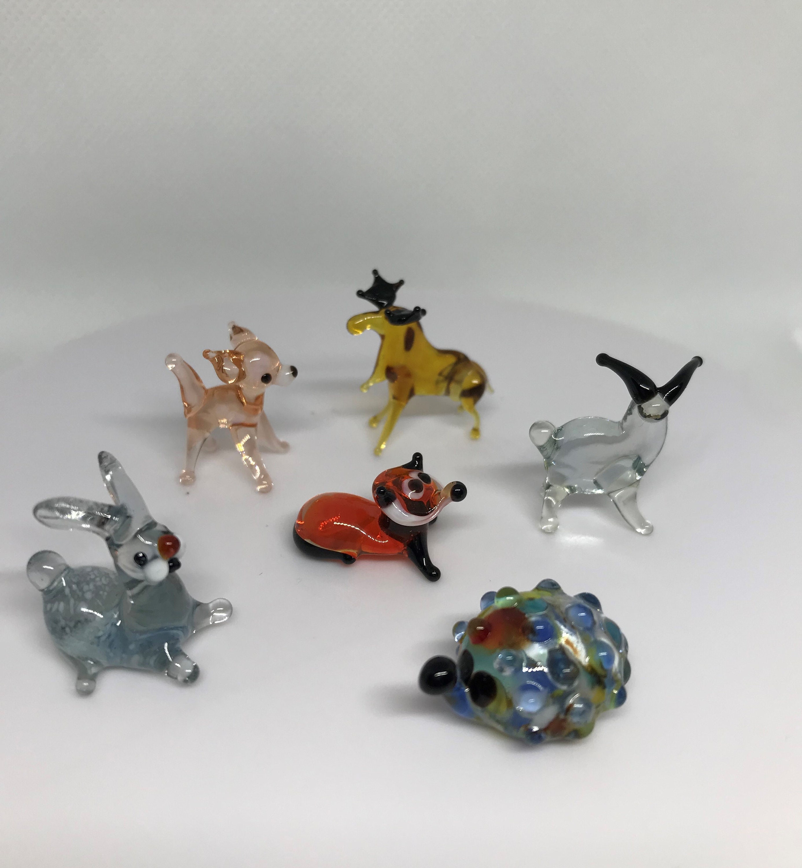 Glass animals MINI glass animals Hand blown MINI glass Etsy