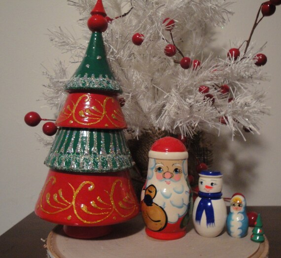 christmas tree nesting dolls