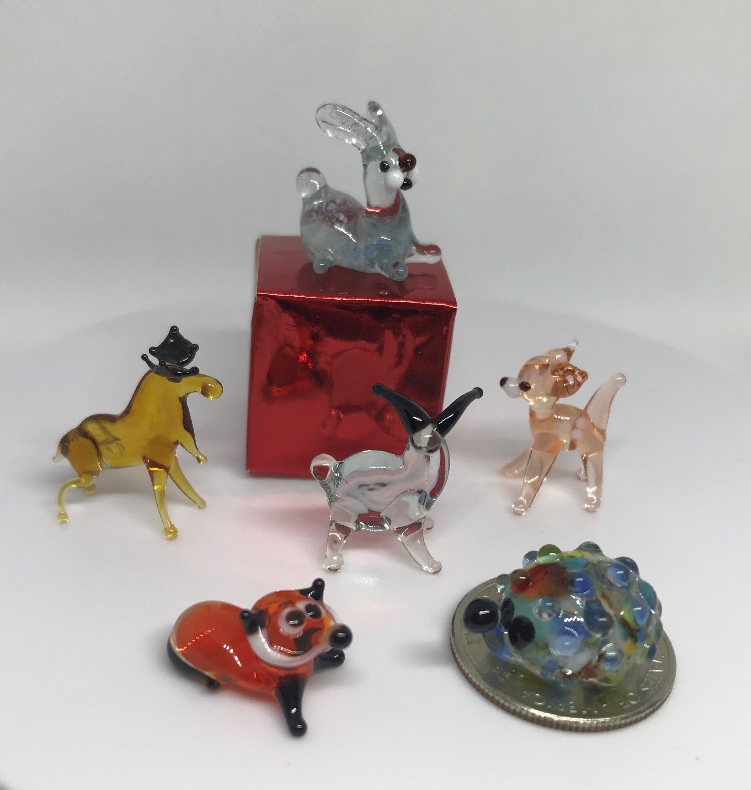 Glass animals MINI glass animals Hand blown MINI glass Etsy