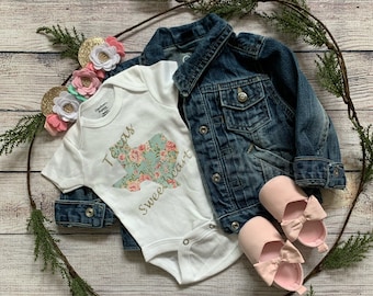 Texas Sweetheart Shirt, Texas Baby Girl, Cowgirl, Baby Girl Bodysuit, Baby Gift, Texas Love