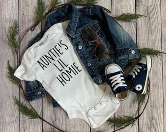 Auntie's Lil Homie Shirt, Auntie's Lil Homie Bodysuit, Auntie's Lil Homie, Baby Boy, Nephew Gift, Auntie Gift, Baby Shower, Birthday Gift
