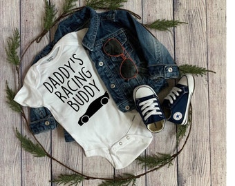 Daddy's Racing Buddy, Daddy's Racing Buddy Bodysuit, Gender Reveal, Baby Shower, Gift for Daddy, Dad Gift, Baby