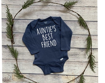 Auntie's Best Friend Shirt, NAVY Shirt, Auntie's Best Friend Bodysuit, Gift for Auntie, Auntie Gift, Baby Shower Gift, Auntie Bodysuit, Aunt