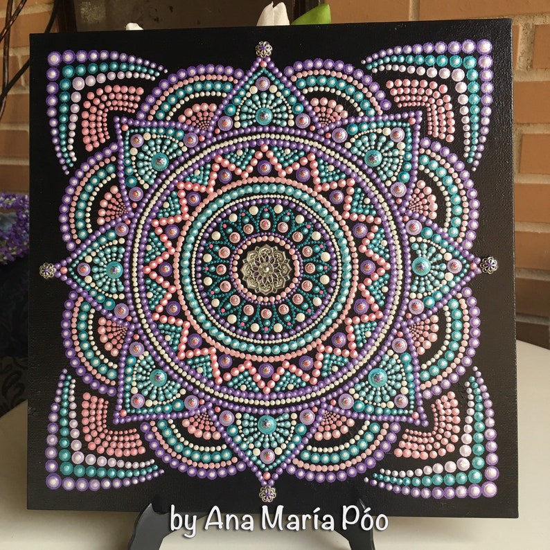 Hand Painted Mandala 30x30 Cm Etsy