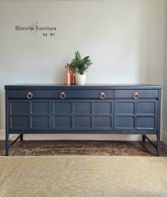 Large Mid Century Nathan Sideboard in Grey and Copper - Etsy