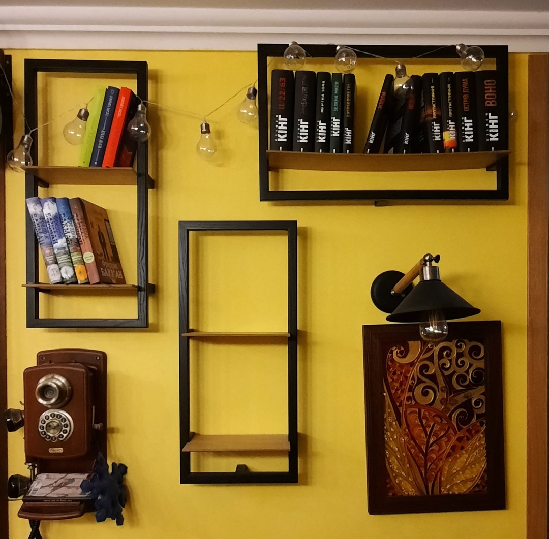 Three Wall Shelves Book Shelves Beautiful Wooden Shelves Etsy