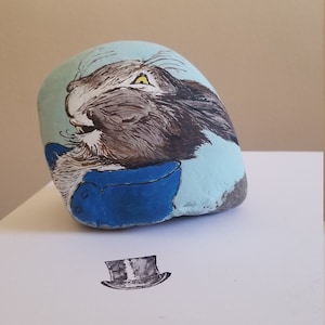 Easter Painted Rock, Bunny Painted Rock, Rabbit Painted Rock, OOAK Rock