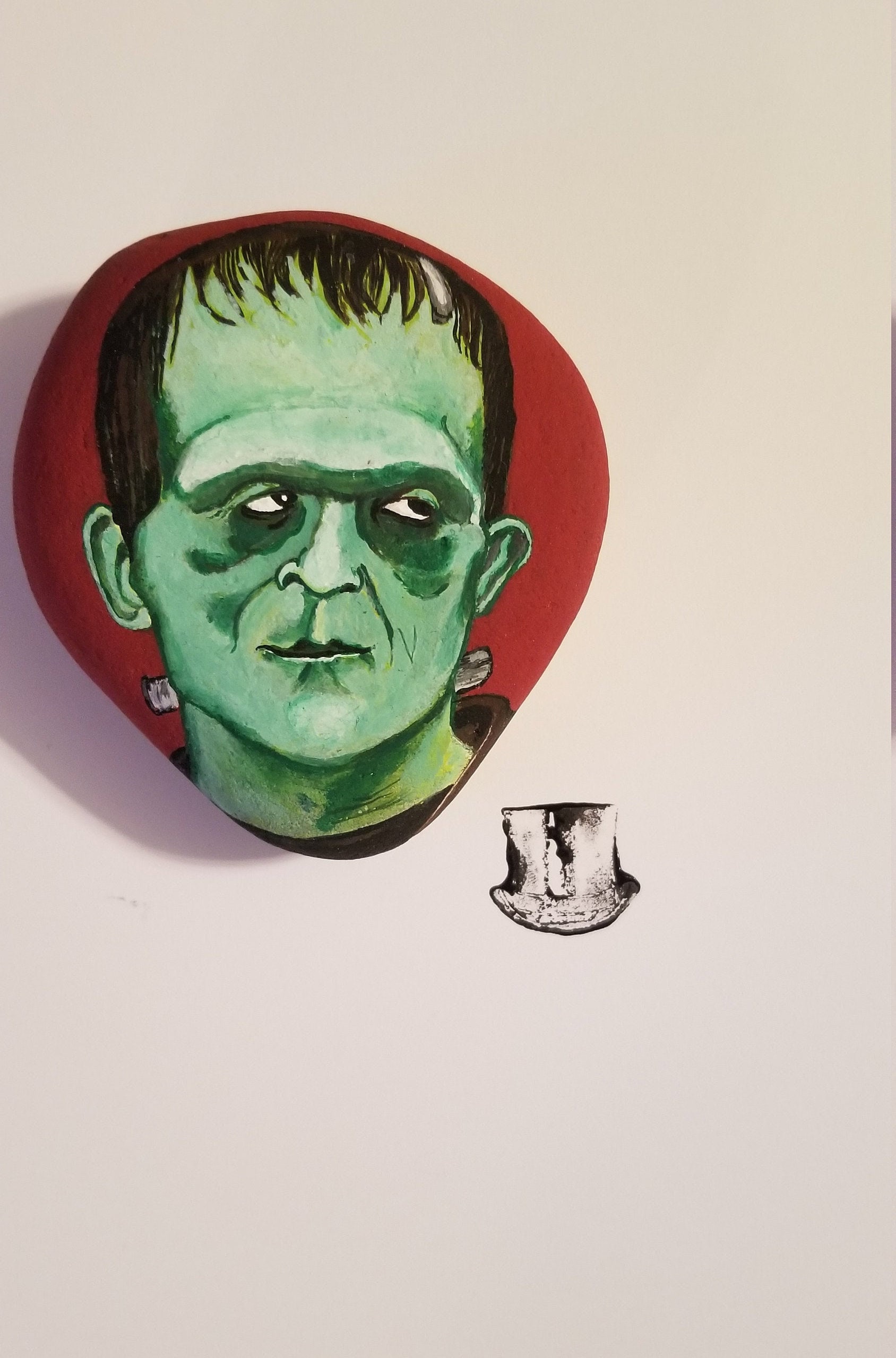 Frankenstein Rock, Halloween Rock, OOAK Rock Etsy
