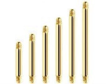 14k Solid Gold 14g Barbell ( Bar Only ) - Sizes from 10mm to 55mm