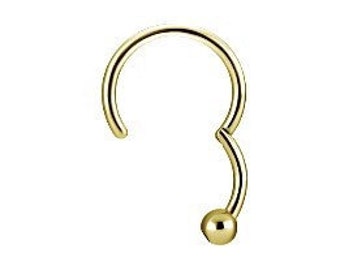 16g Gold Septum Ring Daith Piercing Helix Clicker Gold PVD Over 316L Surgical Steel  16g - 6,7,8,9 or 10mm