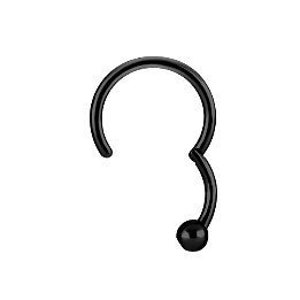 16g Noir Septum Ring Daith Piercing Helix Clicker Black PVD Plus de 316L En acier chirurgical 16g - 6,7,8,9,10 ou 12mm