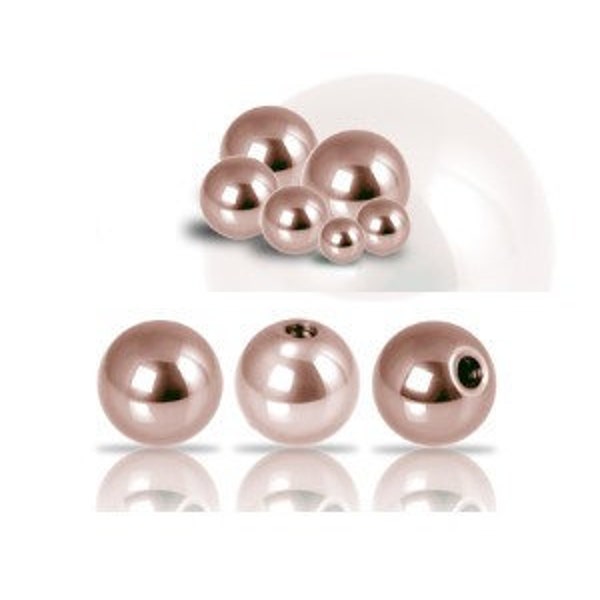 16g Rose Gold Screw Ball, Screws on Any 16g Jewelry..Rose Gold PVD Over Surgical Steel - Comes in 2mm, 2.5mm, 3mm or 4mm ( nickel free )