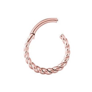 Beautiful 16g Rose Gold Daith Piercing Ear Cartilage/Helix/Conch/Septum Ring..Rose Gold PVD Over 316L Surgical Steel. From 16g - 6mm to 14mm