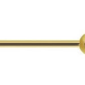 14k Solid Gold 14g Industrial Barbell with 3mm, 3.5mm, 4mm or 5mm Balls - From 20mm to 50mm