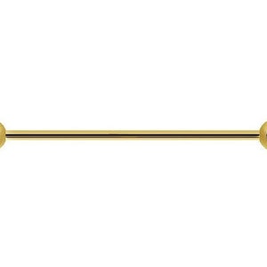 14k Solid Gold 16g Industrial Barbell with 3mm or 4mm Balls..Comes in 16g - From 22mm till 55mm ( nickel free )