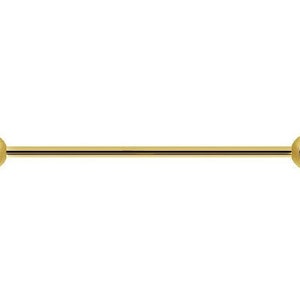 14k Solid Gold 16g Industrie Barbell mit 3 mm oder 4 mm Kugeln..Kommt in 16g - Von 22 mm bis 55 mm ( nickelfrei )