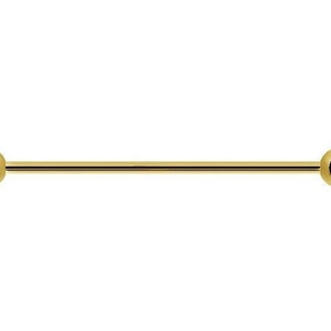 14k Solid Gold 14g Industrial Barbell with 3mm 4mm or 5mm Balls From 20mm to 50mm 3.5mm
