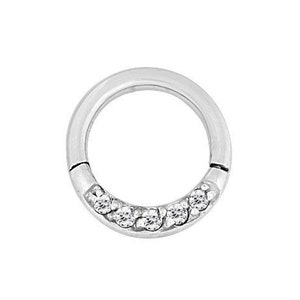 Beau Daith Piercing Clicker, Septum Ring Set avec Swarovski Cz..Acier Chirurgical 316L 16g - 6,7,8 ou 10mm