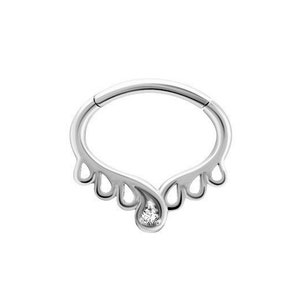 Daith, Helix, Septum Piercing Clicker Set Avec Acier Chirurgical 316L Swarovski Cz Blanc 16g - 7mm