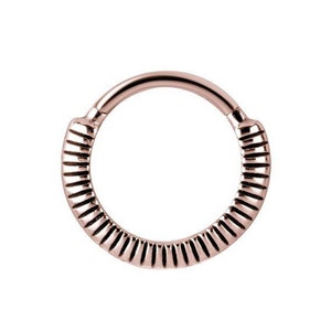 Rose Gold Helix/Cartilage/Snug/Septum Clicker Ring Rose Gold PVD Over 316L Surgical Steel 16g - 8 or 10mm ( nickel free )