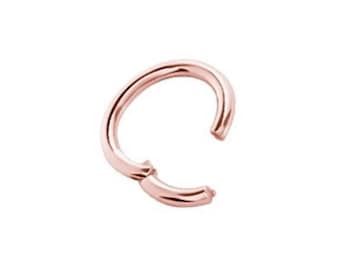 18k Solid Rose Gold Daith Jewelry/Rook/Cartilage/Septum Jewelry , Nose Ring..From 20g to 6g - 4mm to 14mm ( nickel free )