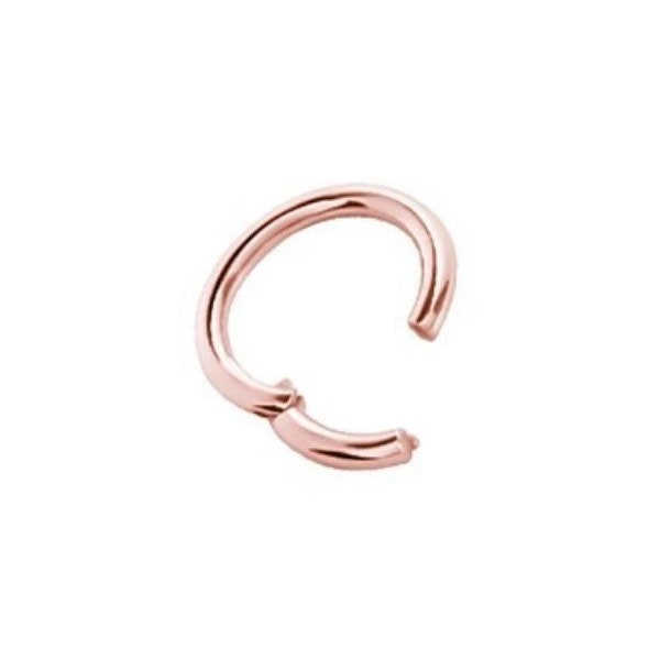 18k Solid Rose Gold Daith/Rook Piercing - Septum Clicker Ring - Nose Jewelry - Not 14k  ( Nickel Free )  18g, 16g or 14g - 4mm to 10mm
