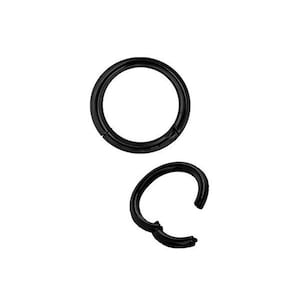 20G Daith Jewelry, Nose Ring, Helix/Rook/Daith/Cartilage Hinged Clicker. BLACK PVD Over 316L Surgical Steel - Comes in 5,6,7,8 or 9mm
